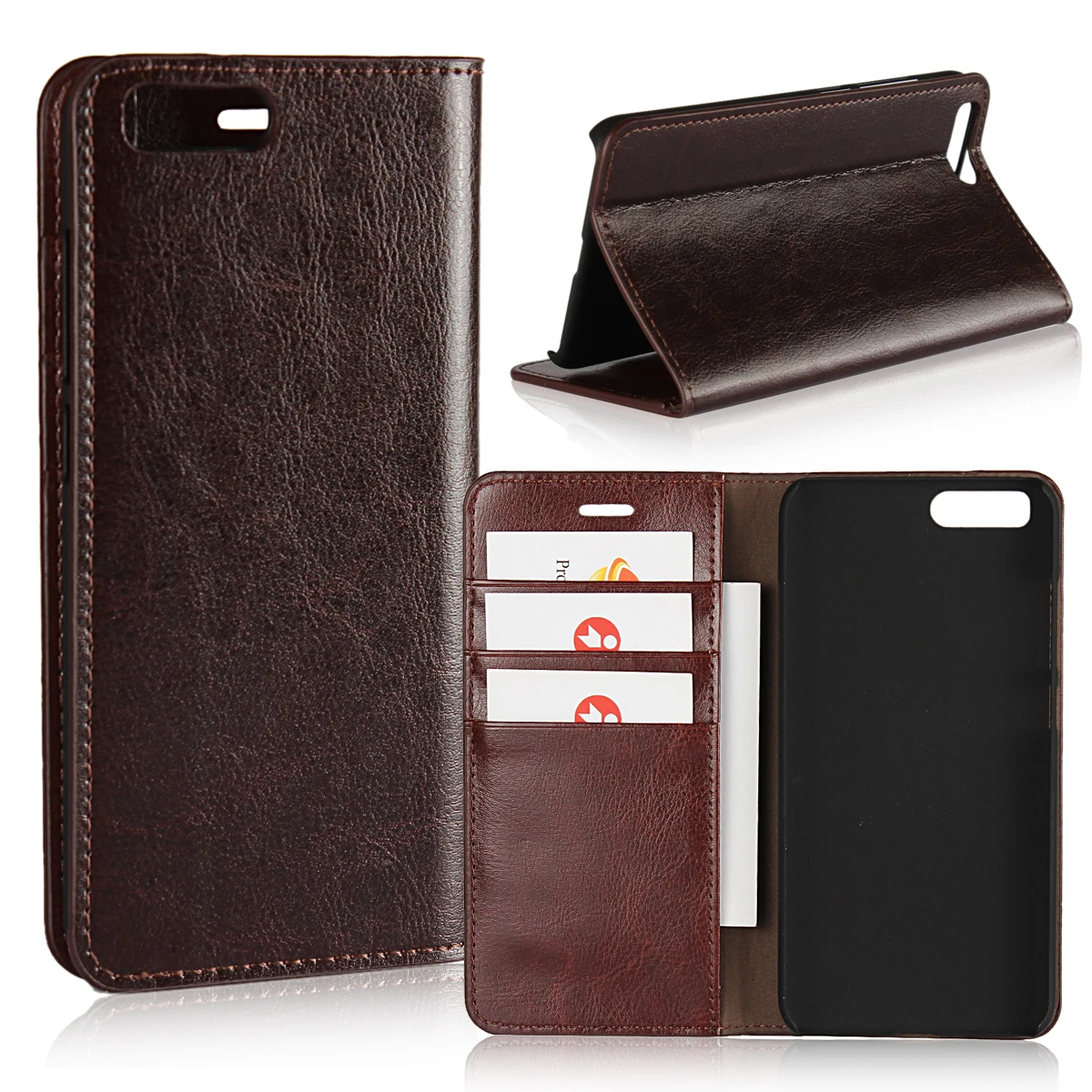 

360 Natural Genuine Leather Skin Flip Wallet Book Phone Case Cover On For Xiaomi Mi 5 6 Mi5 Mi6 Pro Prime 3/4 32/64 GB Xiomi