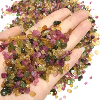 

Drop Shipping100g Rare Beautiful Natural Rainbow Tourmaline Crystal Gravel Tumbled Stone Natural Stones And Minerals