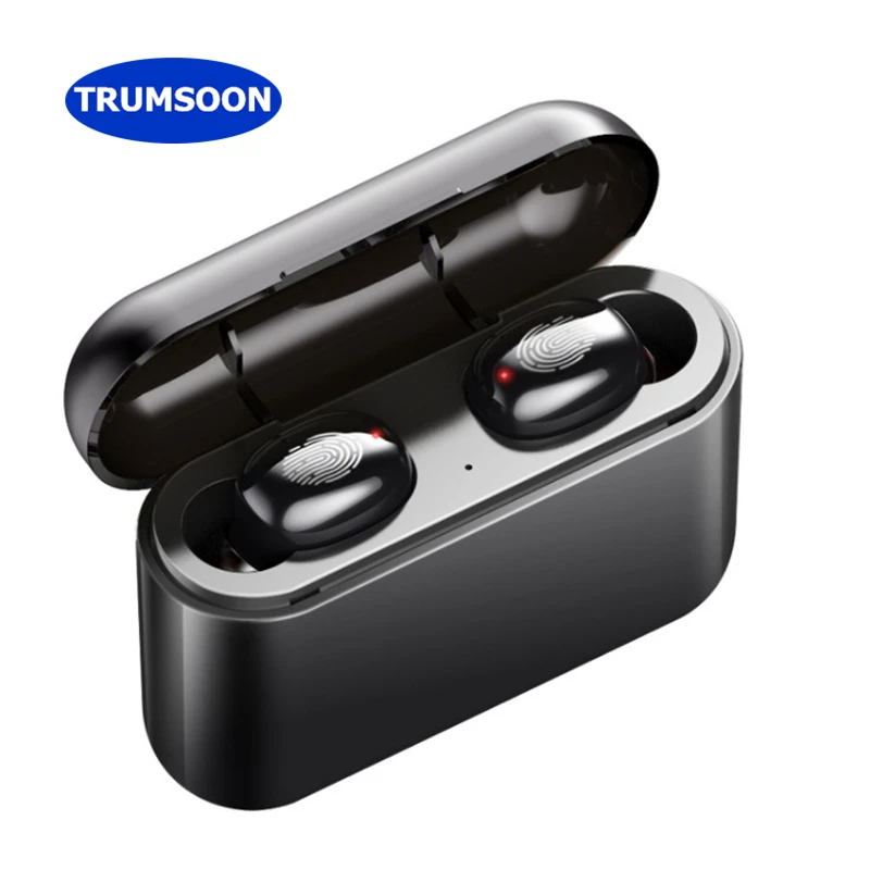 

Trumsoon Wireless Bluetooth 5.0 TWS Mini Earphone Stereo Touch HD Call Earbuds with Mic with Charging Box
