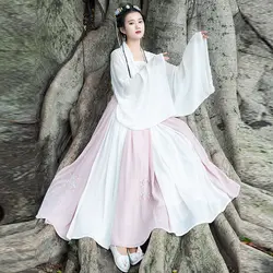 Женский вышитый Hanfu костюм для классических танцев народное сказочное платье карнавальный наряд певица рейв одежда для выступлений