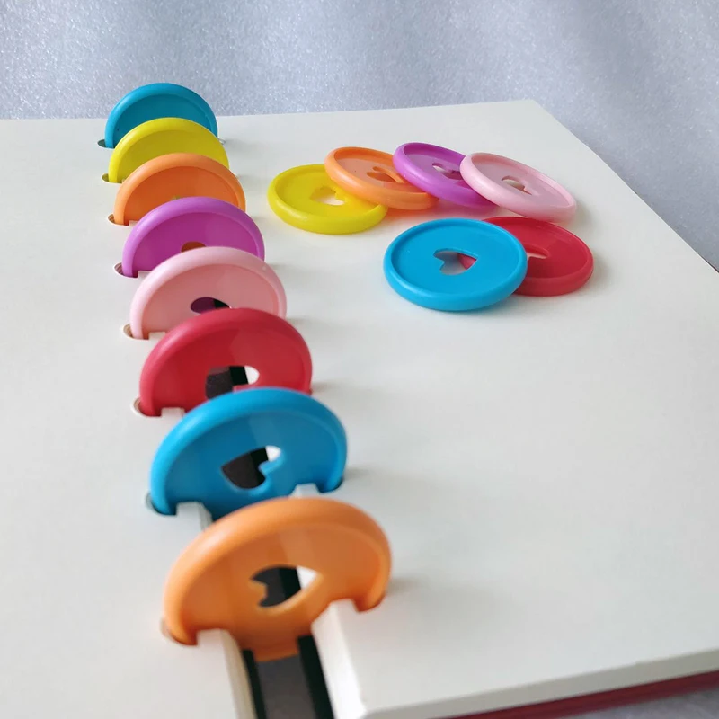 

10pcs Colored Plastic Mushroom Hole Notepad Binding Buckle Loose Leaf Coil Buckle File Finishing School Office Supplies