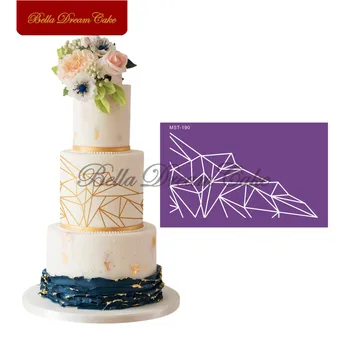

Polygon Lace Design Cake Stencil Fabric Mesh Stencils Wedding Fondant Cake Mold Cake Decorating Tool Kitchen Accessories