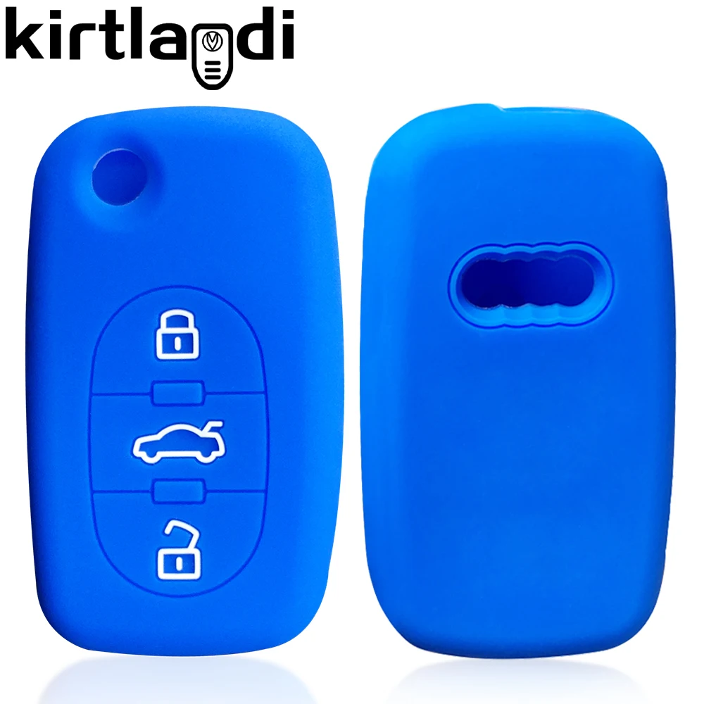 Key Case Cover Key Case Kirtlandi Key Case for Audi A1 A4 B6 A6 C5 TT 8N Silicone Car Key Cover 3 Button Holder Keychain Accessories Protection