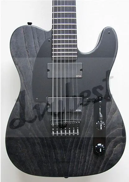 

electric guitar lvybest customized built specs neck thru body,matte see thru black,ebony fingerboard,black parts,active pickups!