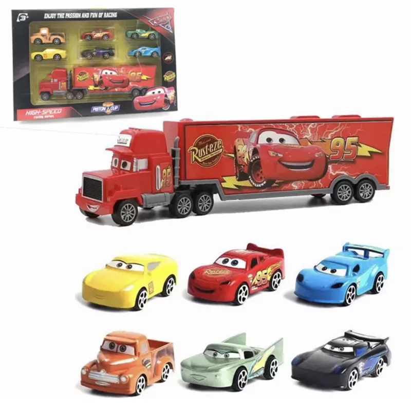 7 шт./компл. disney Pixar машина 3 Lightning McQueen Джексон Storm Материал Мак дядя грузовик 1:55 литья металла модель автомобиля - Цвет: style b with box