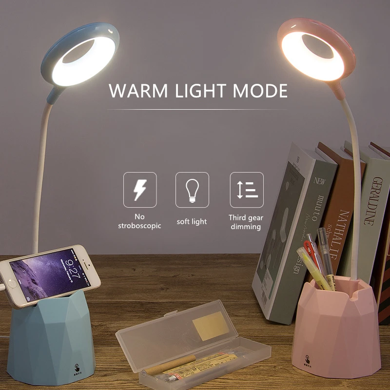  2000/4000mah Flexible Reading Ring Light Rechargeable Led Table Touch Desk Lamp for Children with P - 4000102320450