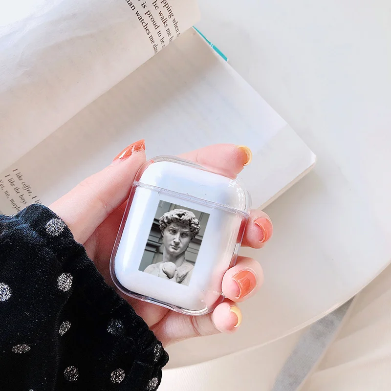 Мягкий милый чехол для Air Pods Apple Airpods роскошный Забавный прозрачный Дэвид