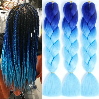 

TALANG 24inch Braids Kanekalon Synthetic Hair Ombre Braiding Hair Extension Braid Hair Yellow Colors Crochet Braid For Women