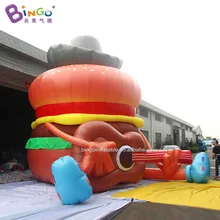Бинго®6 м высокий гигантский надувной гамбургер человек с гитарой большой Mac мультфильм для рекламы продвижение
