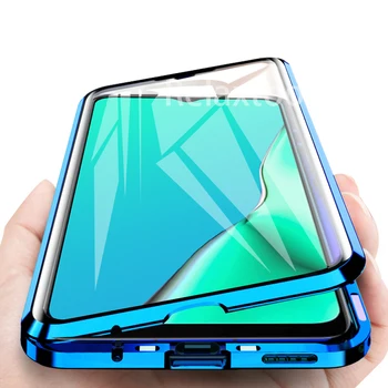 Перейти на Алиэкспресс и купить Закаленное стекло для Oppo A11 A11X A3s A7 A5 A9 2020, чехол с магнитной силой для Oppo A5 A9 A 5 9 2020, закаленное стекло для задней панели