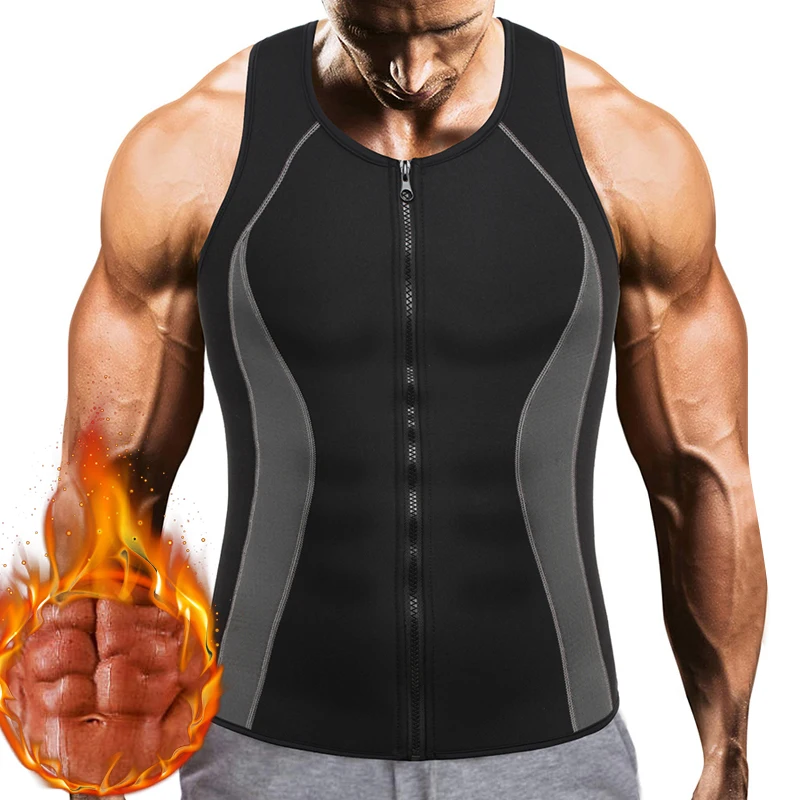

Men Slimming Tank Top for Weight Loss Body Shaper Compression Tops Workout Shirt Sauna Sweat Vest Muscle Building Undershirts