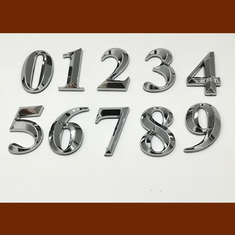 Cartel de número de puerta, autoadhesivo, 3D, 5cm/7cm, para apartamento, Hotel, oficina, dirección, calle, pegatinas, señal de placa
