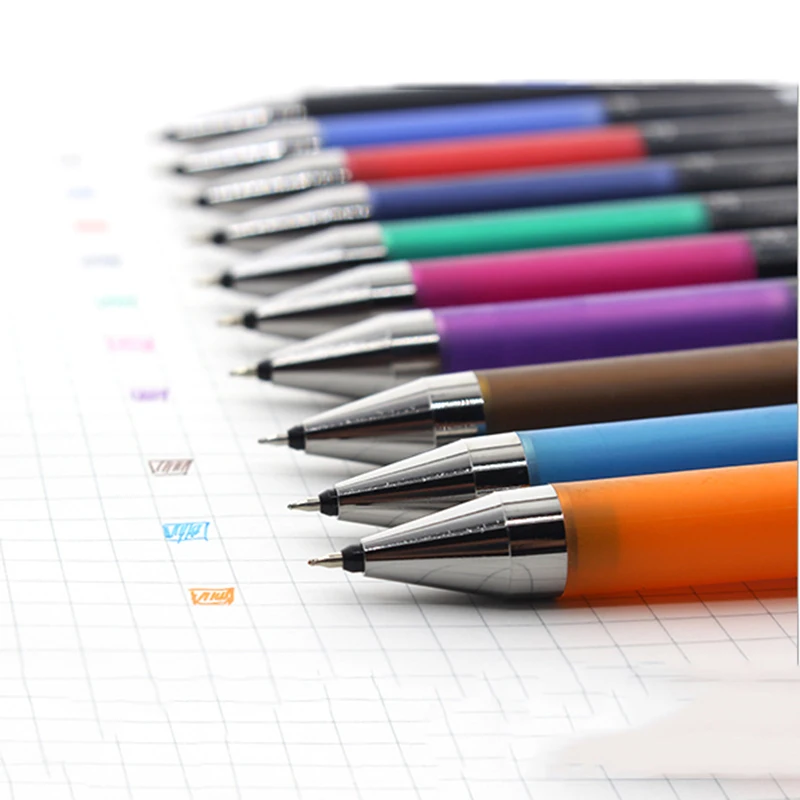 Stylo Gel Coloré 9 Couleurs Multicolores Pointe Aiguille Pour Code