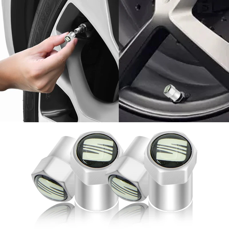 

4pcs Metal Car Wheel Tire Valve Core Cover Caps for Seat Leon Ibiza Alhambra Niva Kalina Priora Granta Largus Car Goods Gadgets