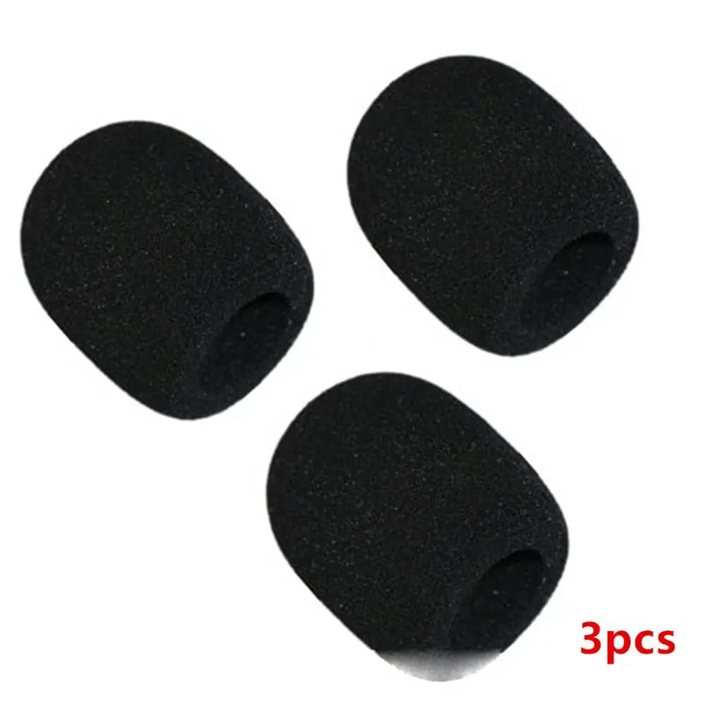 3pcs Mini black microphone pad headphones windshield soft sponge foam pad microphone cover Protector microphone accessories - Цвет: 3pcs