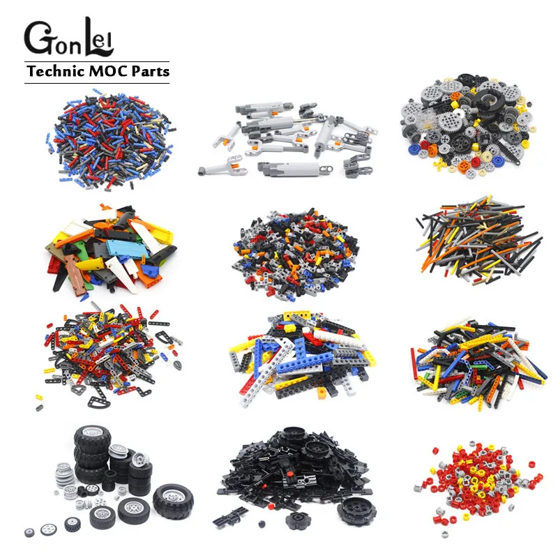 High-Tech Gear Steering Wheels Studless Beam Arms Pin Connctor Axle Chain Panel Link Parts Fit for MOC Brick DIY Toys | Игрушки и хобби