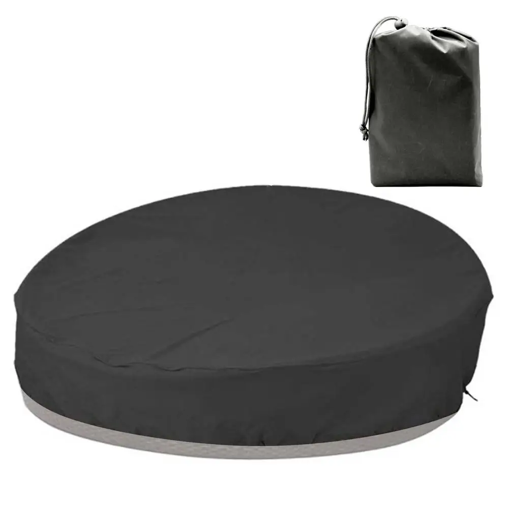 210D Oxford Cloth Black Round Furniture Cover Table Cover Outdoor Round Waterproof Daybed Cover Dustproof Garden Furniture Cover 2