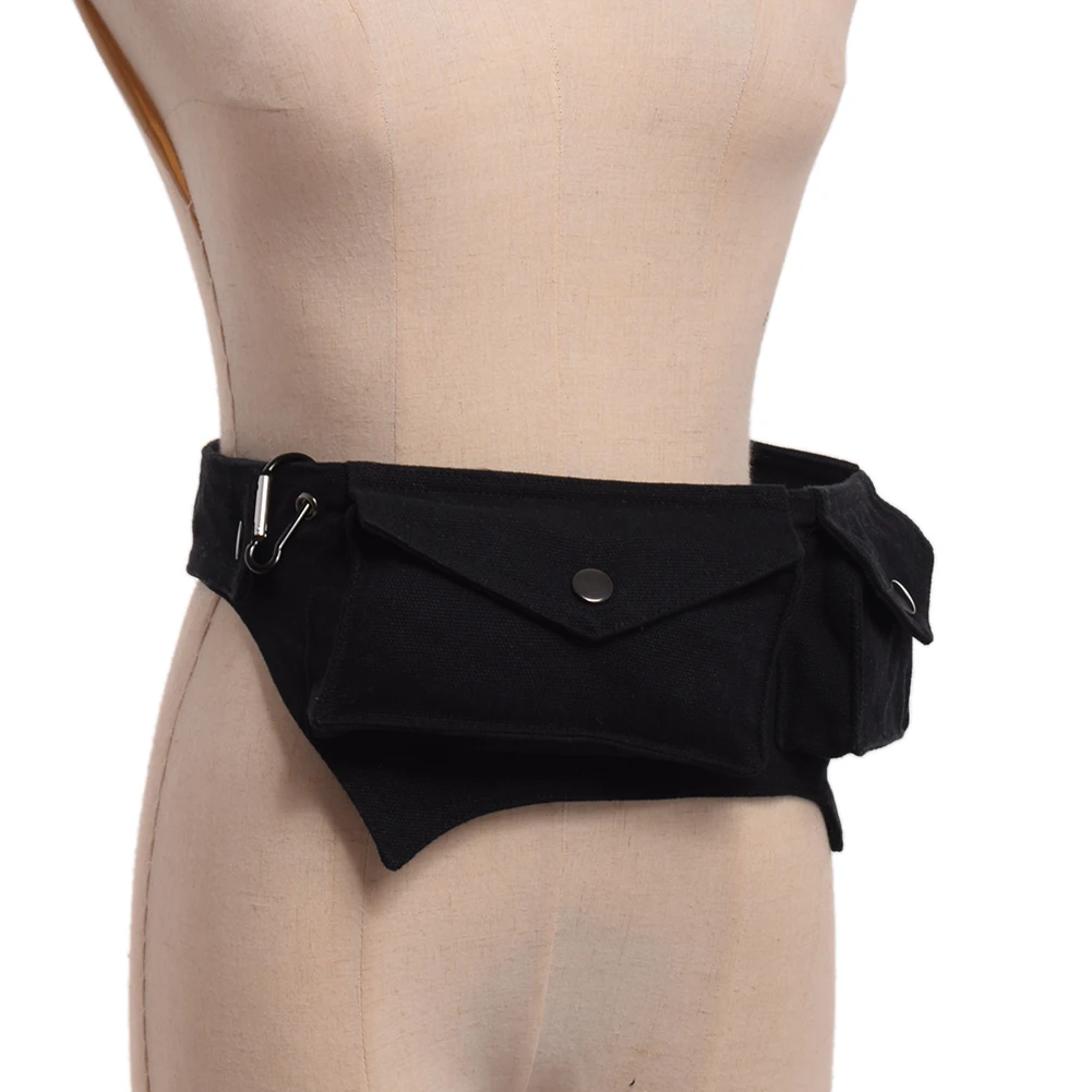 Steampunk Belt Bag Waist Bag Black Utility Festival Hooping Hip Belt Sexy Burlesque Costume Accessory