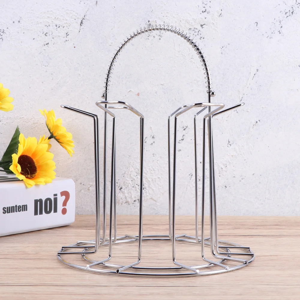 Supporto per tazze in acciaio inox da 6 tazze, porta bicchieri, cucina, scolapiatti sospeso, scaffale per asciugatura, accessori per la casa_voghion.com