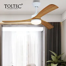 

48 Inch Modern Simple Black White Solid Wood DC Motor 25W Ceiling Fan With Remote Control Ceiling Fans Light Home Fan 110V 220V