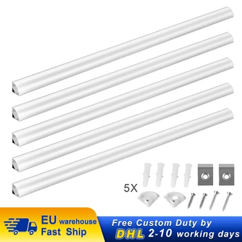 5pcs LED Light Bar 1m LED aluminum profile rectangle V-shape for strip lights wide cutable with end cap fastening clip 1
