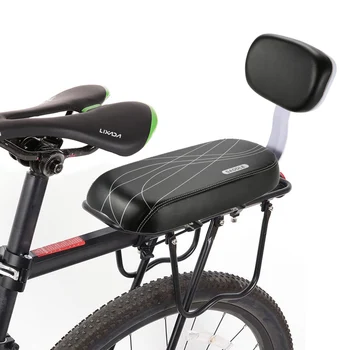 

Bicycle Back Seat PU Leather Cycling Bike Bicycle MTB Soft Cushion Rear Rack Seat Children Seat with Back Rest 17x11cm
