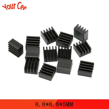 

100pcs Heat sink transistor Radiator Cooling Fin Aluminum HeatSink for transistor Chip LED Power IC Transistor PBC 8.8*8.8*5mm