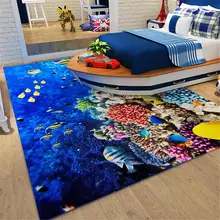 20Sea ковер с изображением рыбок 3D напечатанный 80*120 см большой ковер для гостиной мультяшный ковер для детской комнаты нескользящий моющийся ковер