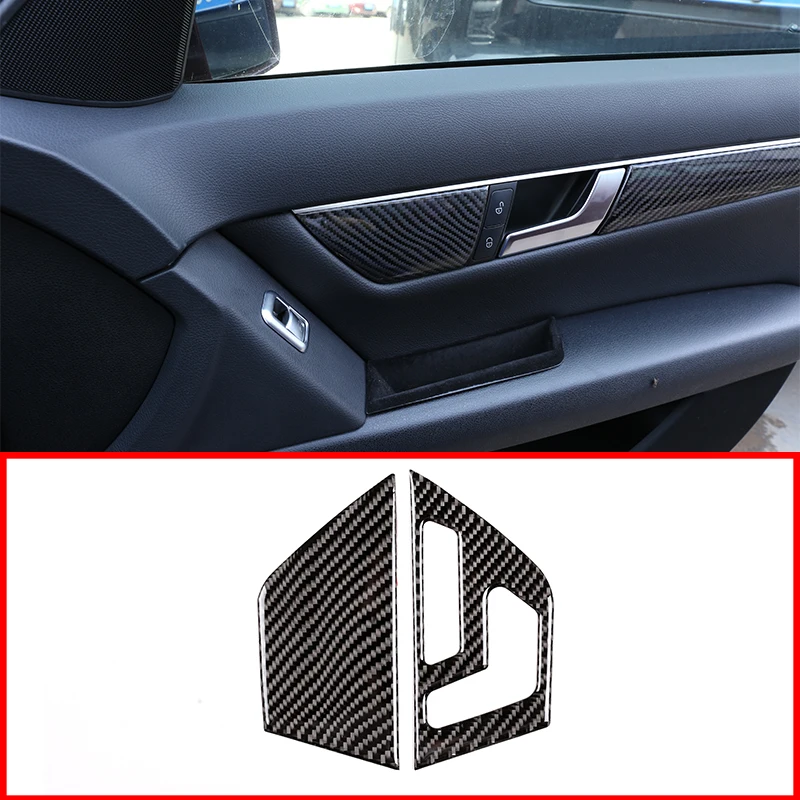 

Real Carbon Fiber Seat Button Frame Trim Sticker for Mercedes Benz C-Class W204 C180 C200 C260 2007-2013 Car Accessories For LHD