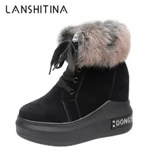 Зимние ботинки на высокой платформе; женские ботильоны на толстой подошве и высоком каблуке 8,5 см; осенние кроссовки на танкетке; теплые женские зимние ботинки на меху