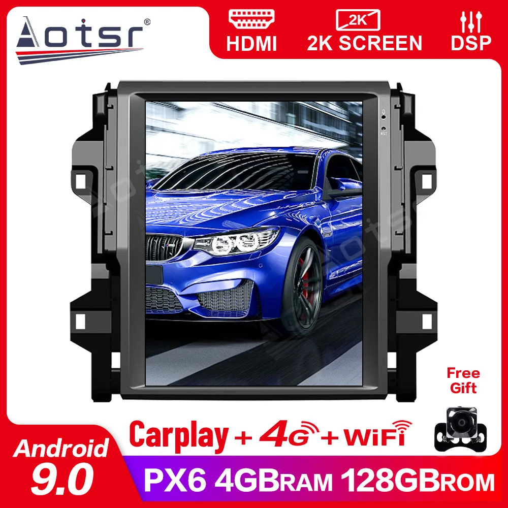 

PX6 4 + 128G Автомобильная Мультимедийная система Android 9,0, автомобильный GPS-навигатор для TOYOTA Fortuner 2016-2019, автомагнитола с GPS