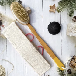 Soap Bathing Dry Skin Wholesale Small Handle Brush with Scrub Shower Hooks for Body Brushes Wooden Detachable Bath Brush DREWTI
