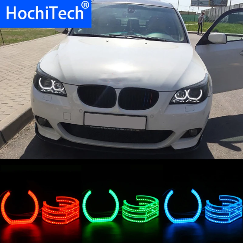 Для BMW 5 серия E60 E61 LCI 525i 528i 530i 545i M5 07 10 RGB Ангельские глазки DTM стиль многоцветный