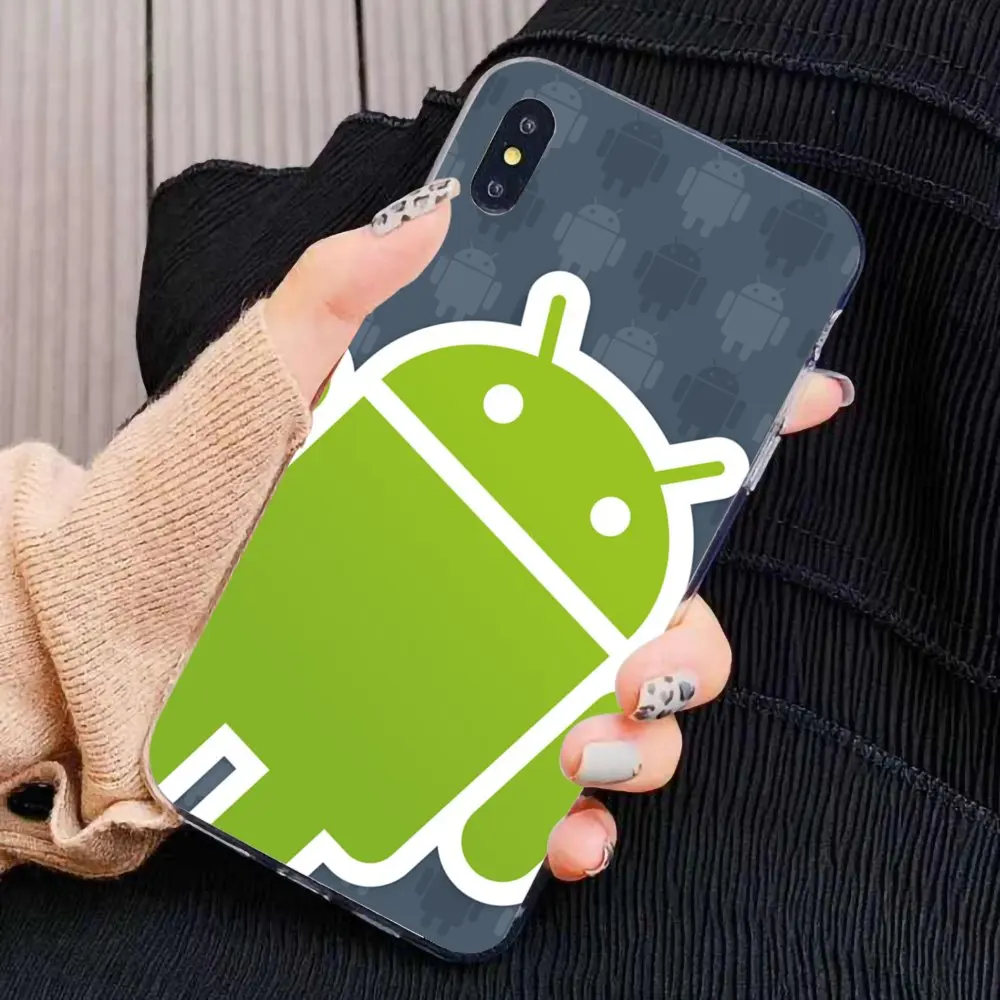 Silicone Housing Green Android Robot Logo For Xiaomi Mi A1 A2 A3 5X 6X 8 9 9t Lite SE Pro Max Mix 1 2 3 2S | Мобильные телефоны и