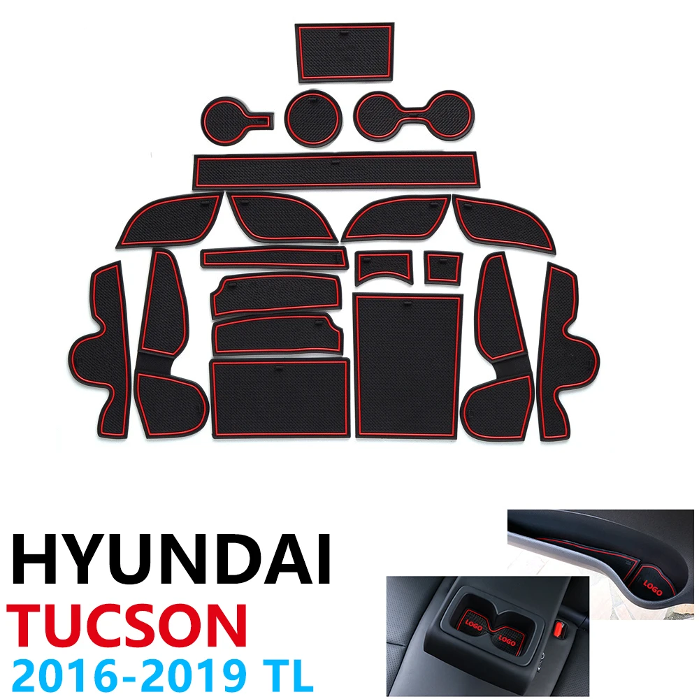 

Anti-Slip Rubber Cup Cushion Door Groove Mat for Hyundai Tucson TL MK3 2016~2019 2017 2018 20Pcs Accessories mat for phone