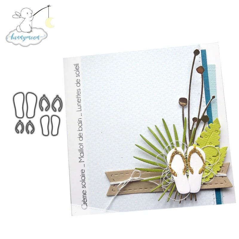 CH beach flip flops 3D Gift Stitched DIY Scrapbooking Stamps Craft Embossing Die Cut Making Stencil Template | Дом и сад