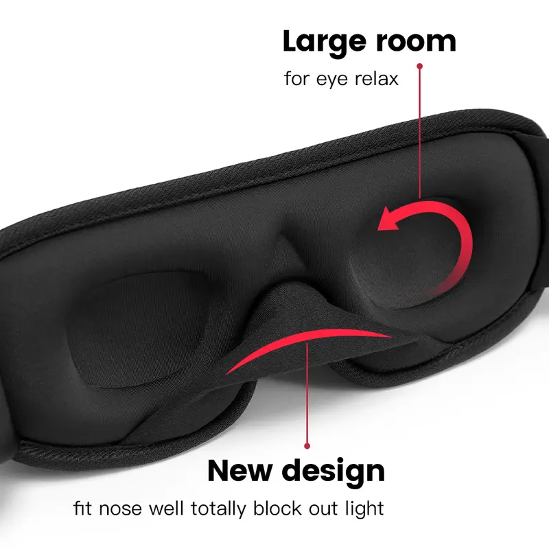 3D Sleeping Mask Block Out Light Soft Padded Sleep Mask For Eyes Slaapmasker Eye Shade Blindfold Sleeping Aid Face Mask Eyepatch - Image 3
