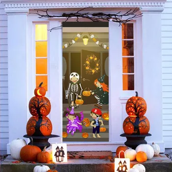 

Creative Holloween Pumpkin Door Stickers For Playroom Kids Room Children Vinyl Decor Decal Removable Self Adhesive Wallpaper