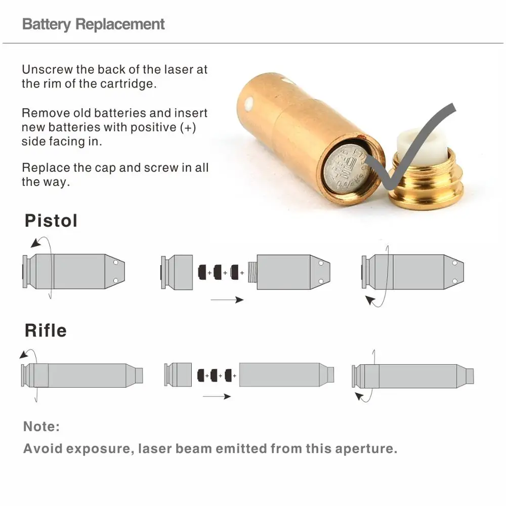 380ACP Boresighter Universal Laser Bore Sight, Red Dot Laser Cartridge Gun, Pistols Bullet