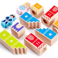 Montessori Camelot Jr Wooden Building Blocks Toys Prince Save The Princess Interactive Games for Kids 3d blocks Christmas Gifts 2