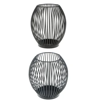 

2 x Iron Metal Candle Holder Cage Home Ornament Creative Art Decor for Birthday,Wedding