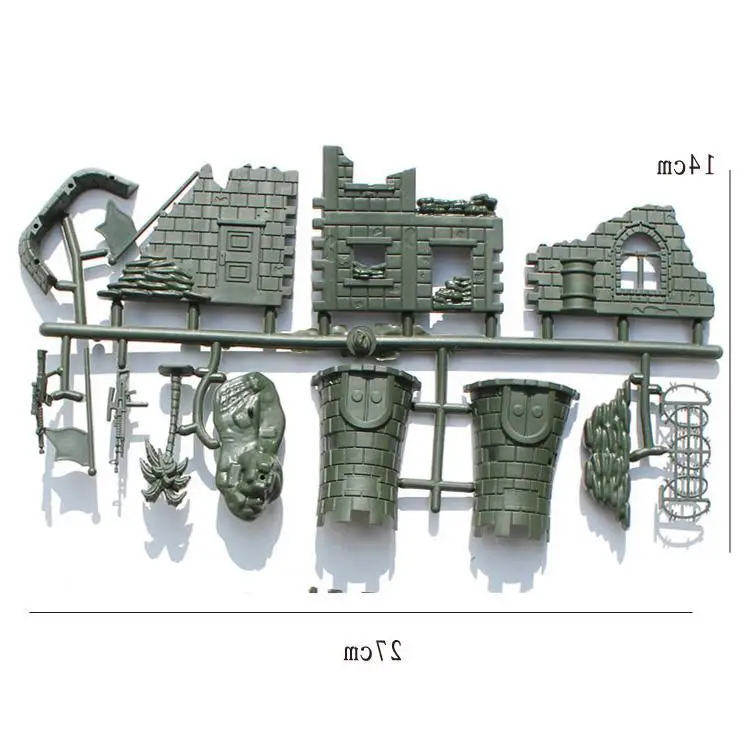 

Ruins DIY Assembled Wall Sandbag Bunkers Towers Machine Gun Set Military Toy Scene Model Mode