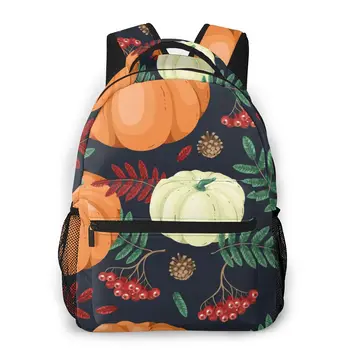 

OLN Women Backpack Kids School Bag for Teenage Girls Autumn Pumpkin And Flowers Laptop Notebook Bagpack Travel Back Pack 2020