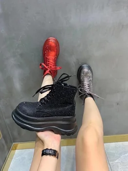 

Short boots women 2020 new rhinestone full rhinestone platform platform boots wedges Martin boots and ankle boots short boots