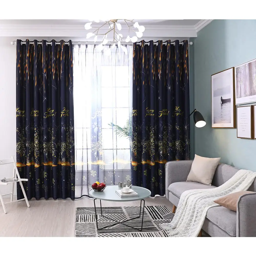

TPFOCUS 1pc Starlight Little Fawn Pattern Tulle Curtains for Christmas Curtains Window Home Decor