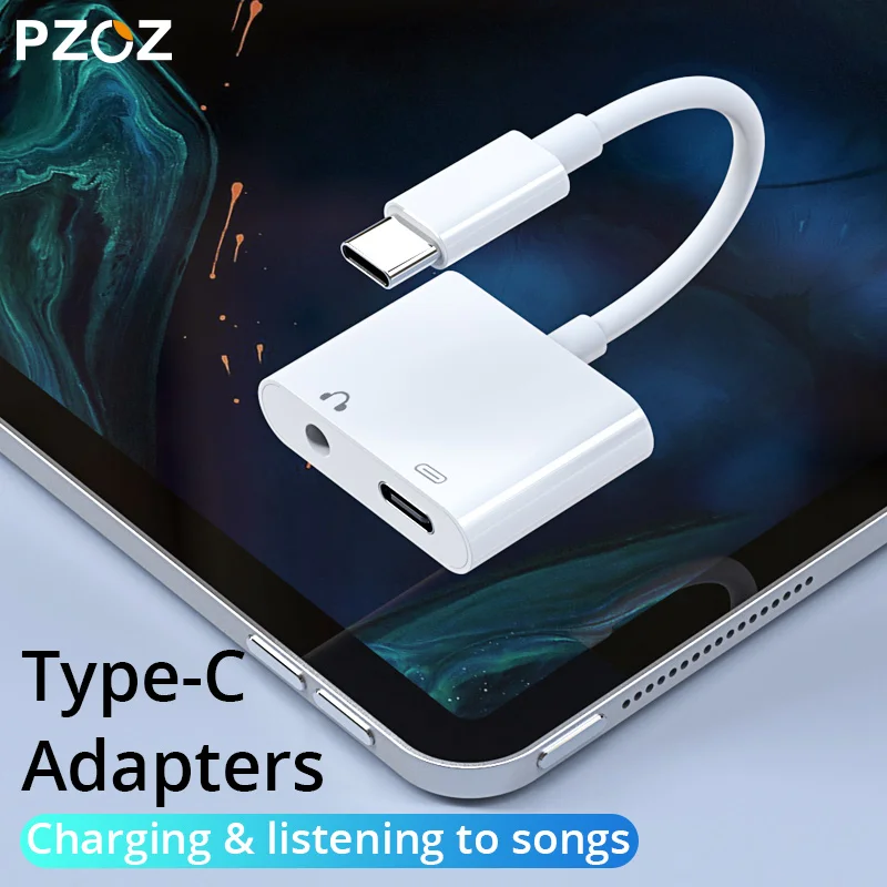 PZOZ 2 в 1 type-C-USB C для iPad Pro 11 huawei mate 20 Pro Lite, зарядное устройство, 3,5 мм разъем для наушников, кабели для синхронизации данных