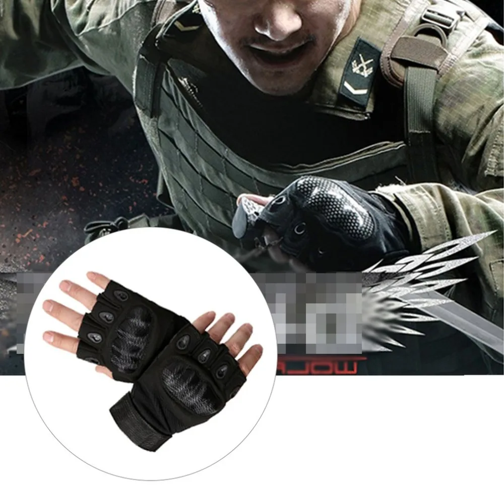Перчатки на полпальца мужские Commando Combat из углеродного волокна, Нескользящие, пригодные для носки на открытом воздухе, для альпинизма, для верховой езды, тактические перчатки