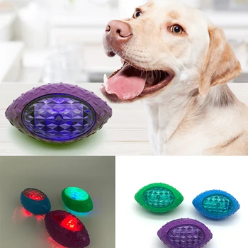 

Dog Toys Vocal Flash Toy Ball Dog Toy Chew Squeaky Rubber Puppy Toys Fun Outdoor Training Interactive Pet Supplies Rubber Ball