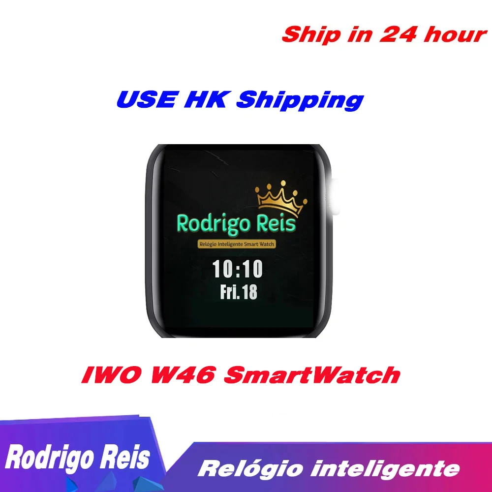 Rodrigo Reis IWO W46 Smart Watch DIY Watch Face 1.75inch Infinite Screen Waterproof Heart Rate ECG Sport Band For IOS Android