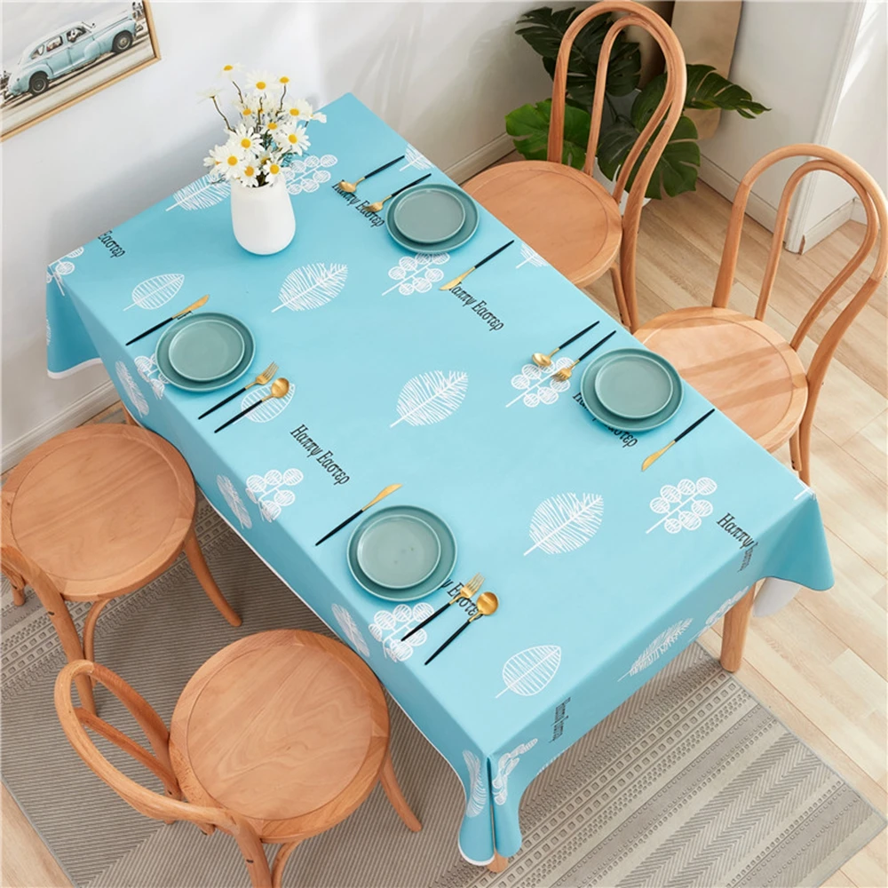 

Nordic Blue Silicone Rectangular Tablecloths for Table Cloth Waterproof Oilcloth Decor Cover Anti-stain PVC Tablecloth
